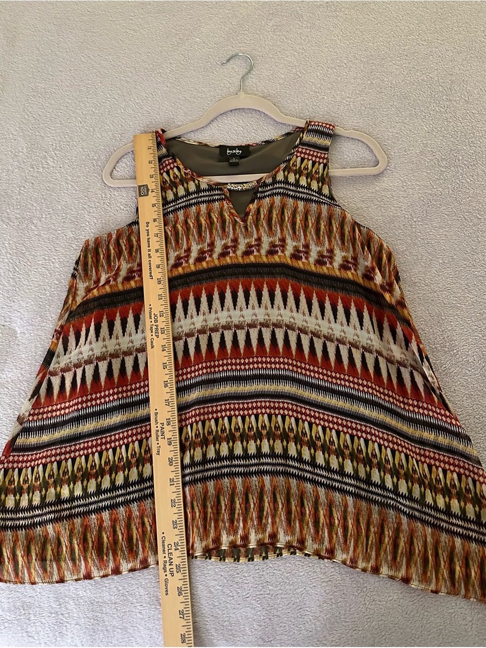 By & By Colorful Sleeveless Top - Tribal Pattern -  Multi color - Picture 5 of 8